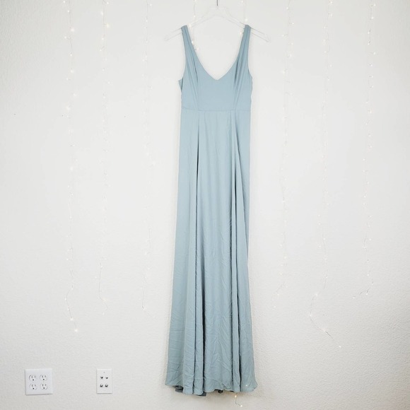 Show Me Your Mumu Jen Maxi Dress Silver Sage Crisp - Picture 7 of 15